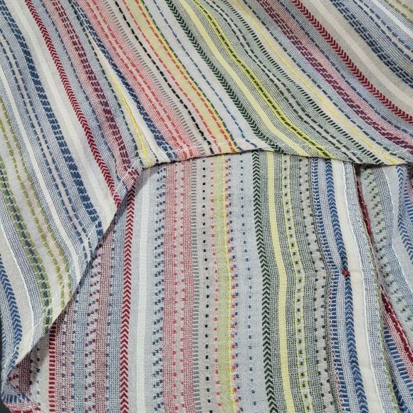 Anthropology Pilcro Augusta Women's Rainbow Striped Oversized Boho Tunic Size S - Picture 8 of 12